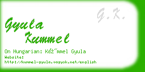 gyula kummel business card